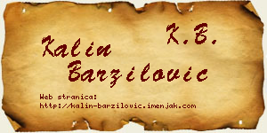 Kalin Barzilović vizit kartica